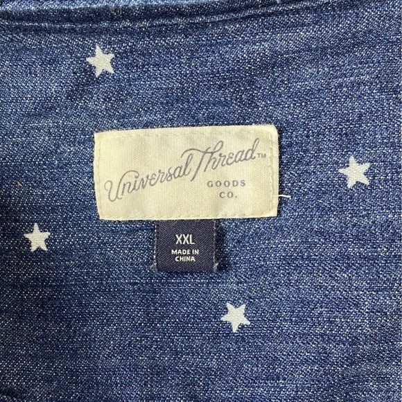 Plus Size XXL Blue Denim Sleeveless Cotton Button Up EUC Universal Thread - Picture 7 of 8